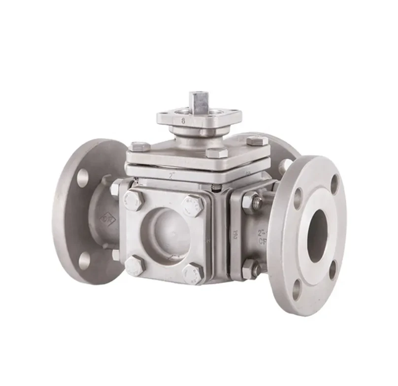 Van bi 3 chiều với bộ truyền động khí nén quay 180 độ