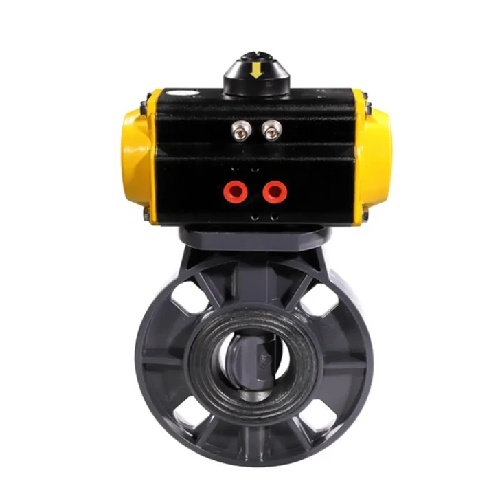 Van bướm mặt bích PVC mới đến với bộ truyền động khí nén