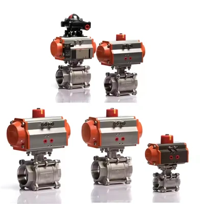 Bộ truyền động khí nén Thép bên trong Thép không gỉ 316 3 pcs van bi-dive-dire