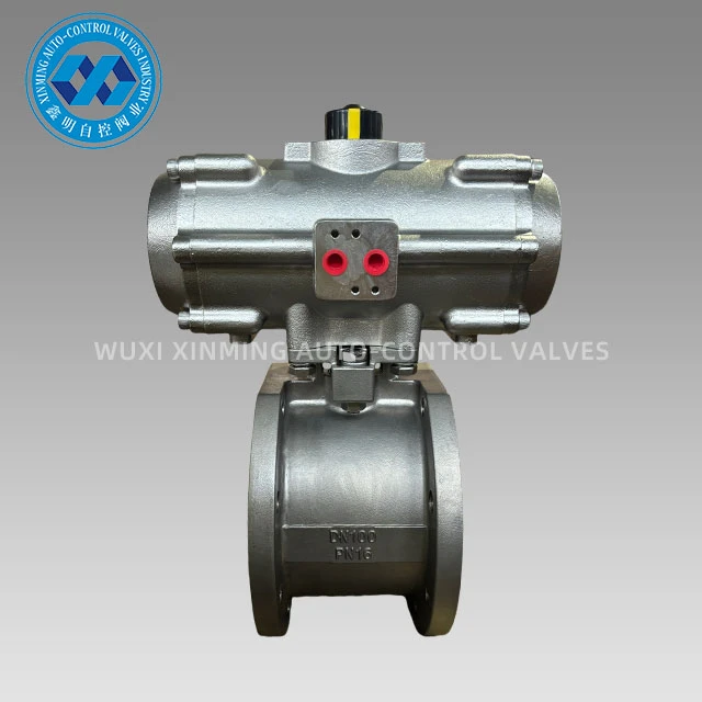 Van bi wafer bằng thép không gỉ với bộ truyền động khí nén
